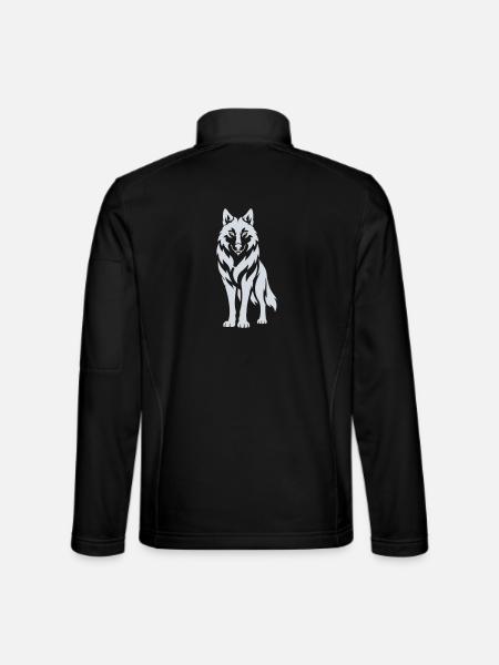 Wolfs Silhouette Kontrastdesign - Unisex Softshelljacke - Schwarz