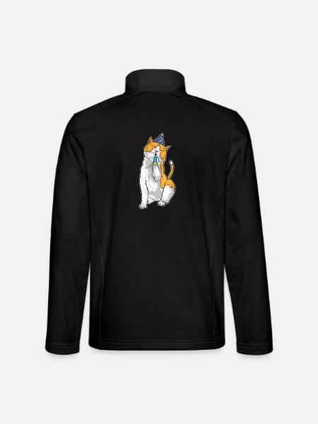 Cat Birthday Horn - Unisex Softshell Jacket - black