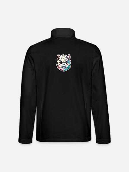 Alpaka Kopf bunt - Unisex Softshelljacke - Schwarz