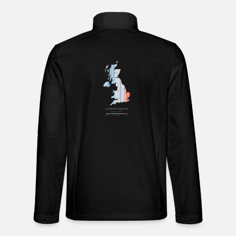 UK – Climate History Warming Stripes Map Print Unisex Softshell Jacket