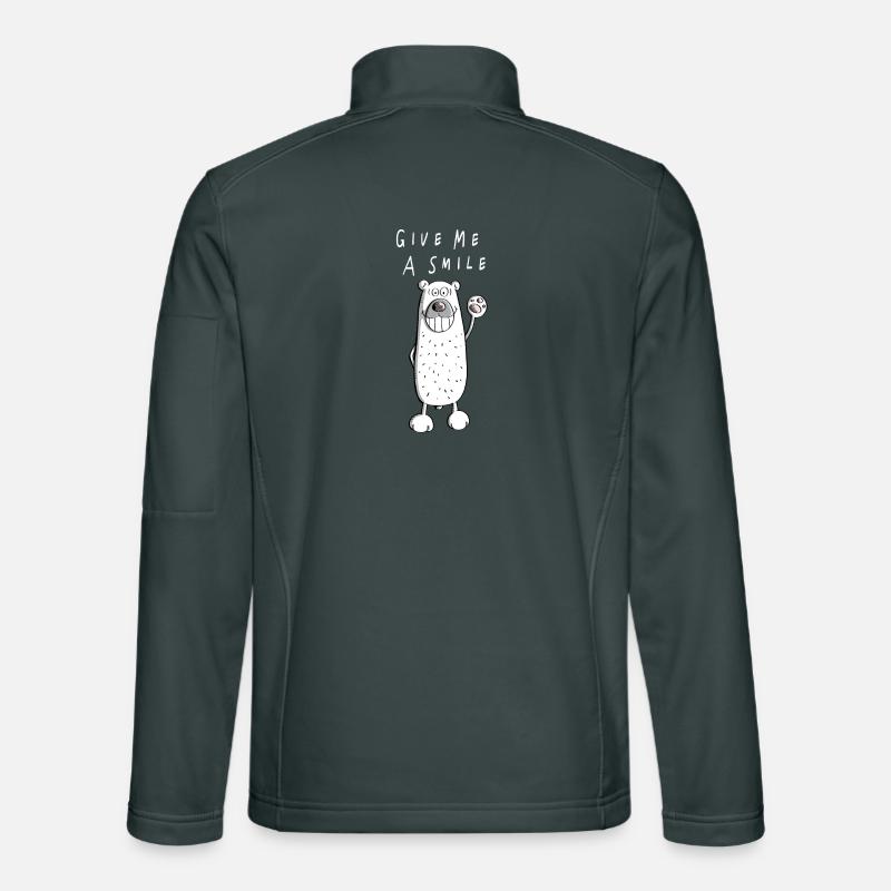 Give me A Smile - Eisbär - Eisbären - Bär - Bären Unisex Softshelljacke