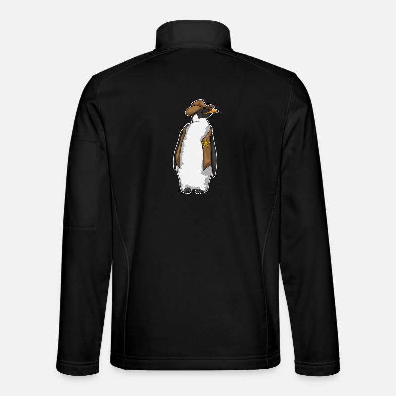 Penguin Sheriff Sheriff's Hat - Unisex Softshell Jacket - black