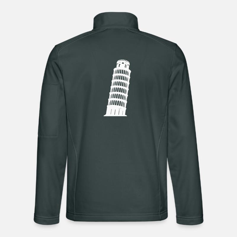Pisa Tower Silhouette Monochrome Unisex Softshell Jacket