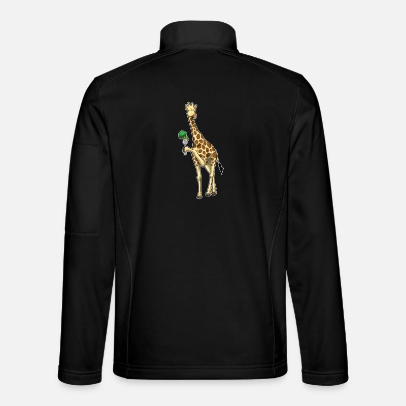 Girafe Brocoli Légumes - Veste en tissu softshell Unisexe - noir