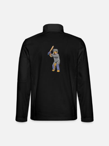 Rottweiler Cricket Cricket Bats - Unisex Softshell Jacket - black - Back