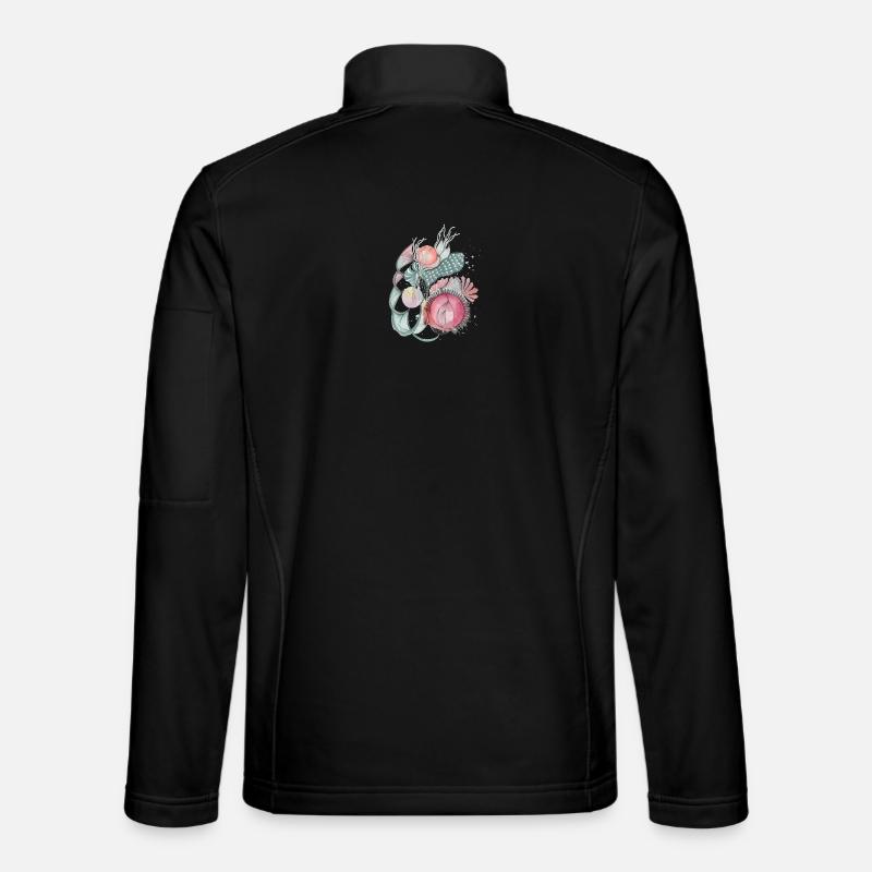 Blumenmeer Wellenkunst - Unisex Softshelljacke - Schwarz