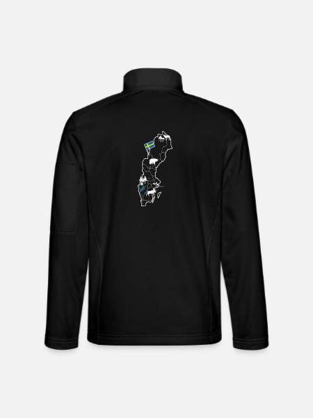 Schweden Landkarte mit Elch und Flagge - Unisex Softshelljacke - Schwarz