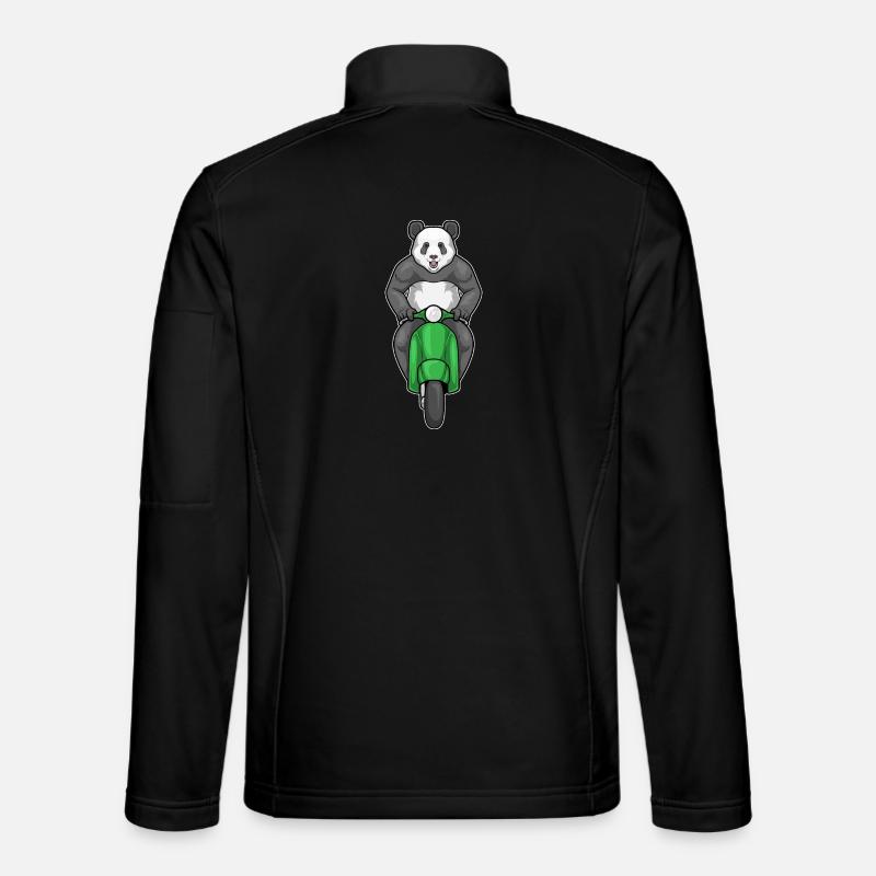 Panda Scooter - Unisex Softshell Jacket - black