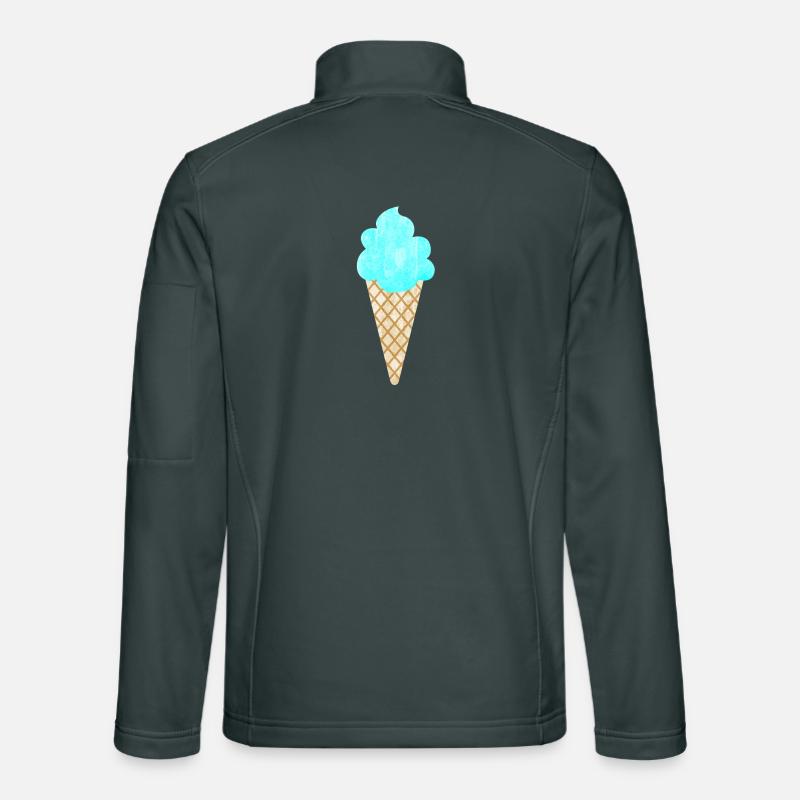 Eis Eiscreme Waffel blau cool Sommer Eisdiele Fan Unisex Softshelljacke