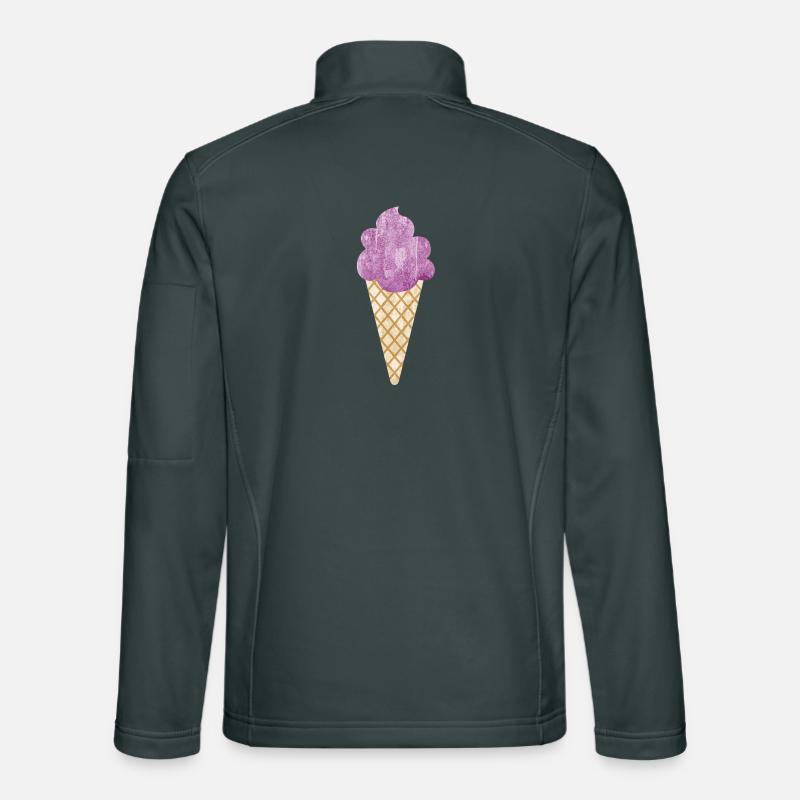 Crème glacée Crème glacée Gaufre Crème glacée Crème glacée Magasin de crème glacée Violet Veste en tissu softshell Unisexe