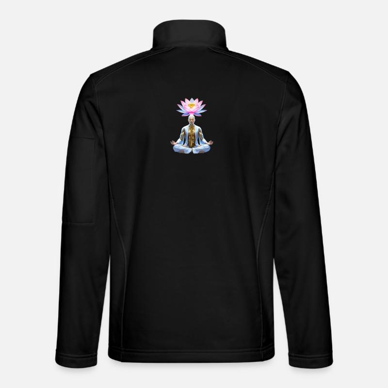 Cybermystical Lotus Meditation - Unisex Softshell Jacket - black