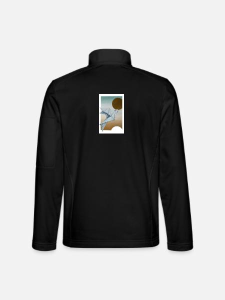 Origami Dove - Veste en tissu softshell Unisexe - noir