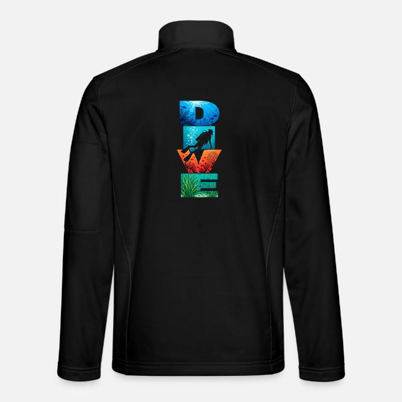 Dive Underwater Letter Art Unisex Softshell Jacket