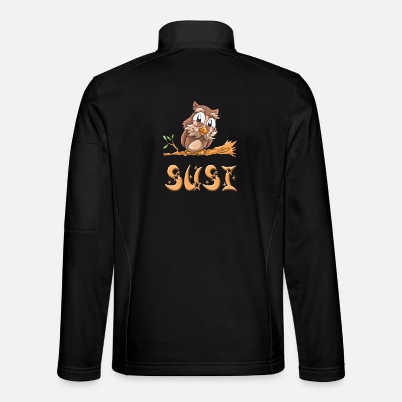 Eule Susi - Unisex Softshelljacke - Schwarz