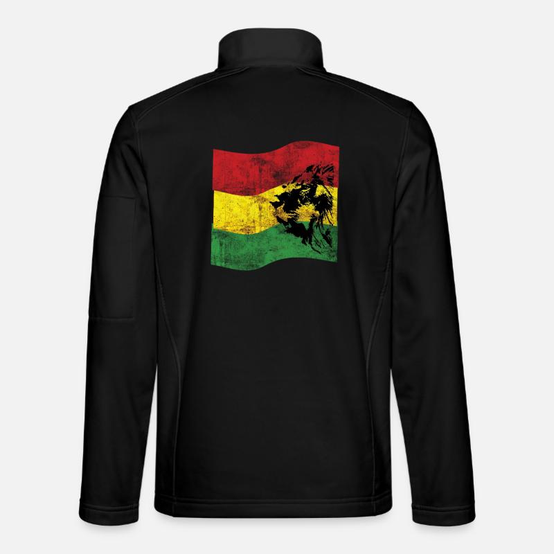Lion Reggae Fahne - Unisex Softshelljacke - Schwarz