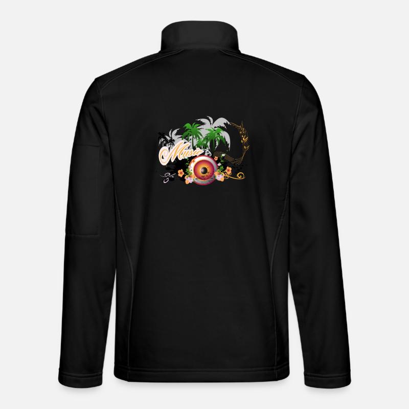 Music speaker with piano - Unisex Softshell Jacket - black