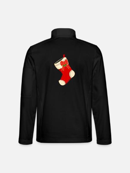 Weihnachtssocke Weihnachtsstrumpf Nikolaus Xmas - Unisex Softshelljacke - Schwarz - Hinten