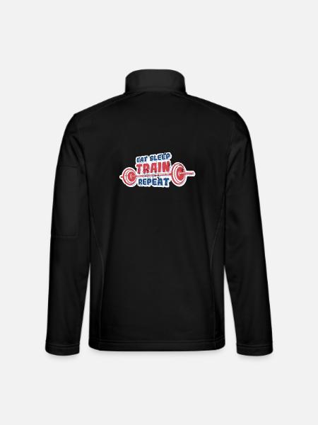 Manger dormir train répéter - Veste en tissu softshell Unisexe - noir