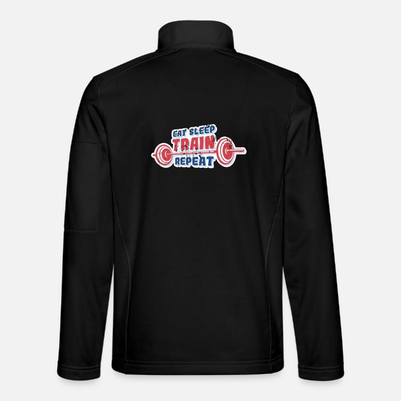 Manger dormir train répéter - Veste en tissu softshell Unisexe - noir