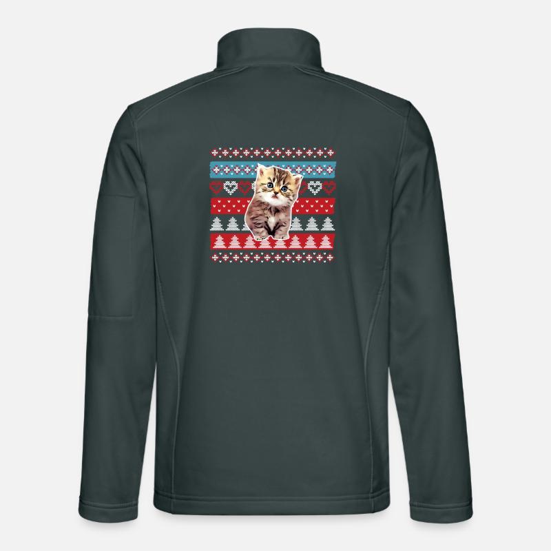 Chat moche de pull de Noël Veste en tissu softshell Unisexe