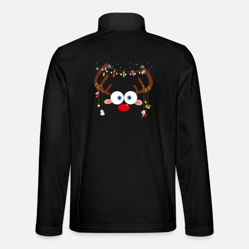 Christmas Reindeer Face - Unisex Softshell Jacket - black