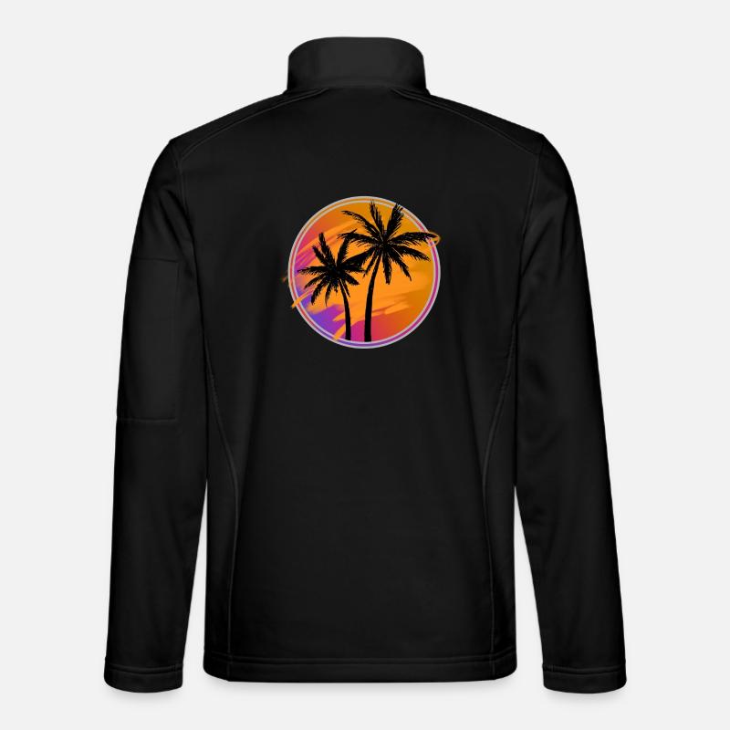Palm trees retro - Unisex Softshell Jacket - black