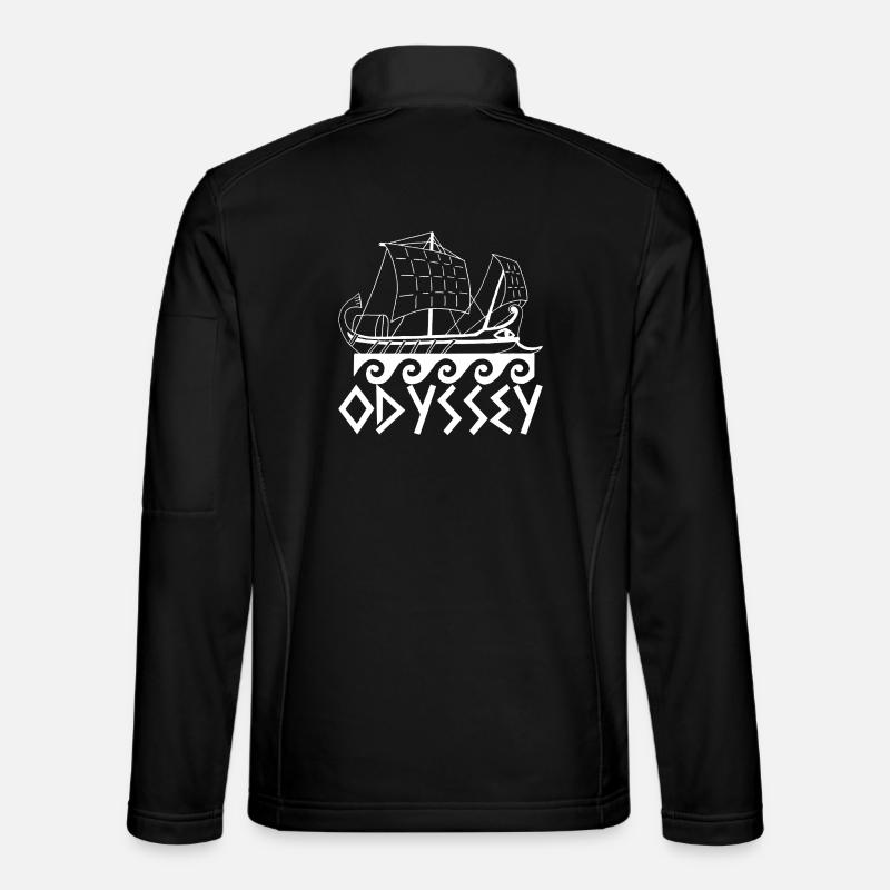 Boat and odyssey (white) - Unisex Softshell Jacket - black