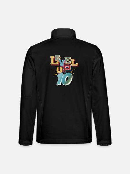Level Up 10 ans anniversaire Gamer Gaming - Veste en tissu softshell Unisexe - noir - Dos
