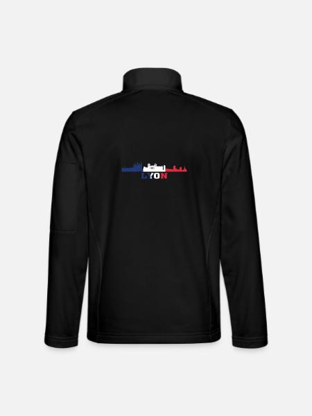 Lyon City Skyline France Landmark Map - Unisex Softshell Jacket - black