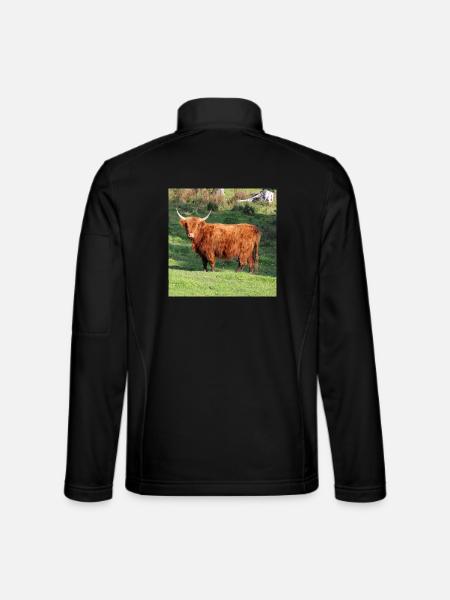 Vache vache vaches Bovins Agriculture Poster - Veste en tissu softshell Unisexe - noir - Dos