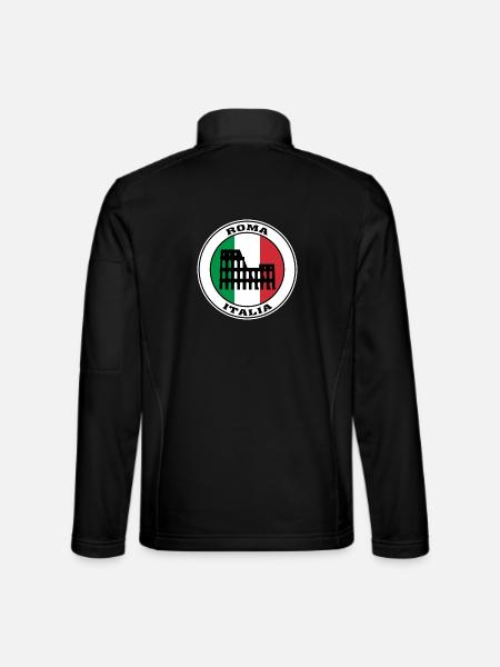 Roma Italien Reisen Souvenir Italienische Flagge Abzeichen Rom - Unisex Softshelljacke - Schwarz