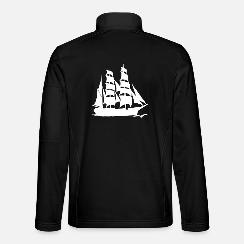 VOILIER GRAND FORMAT BLANC - Veste en tissu softshell Unisexe - noir