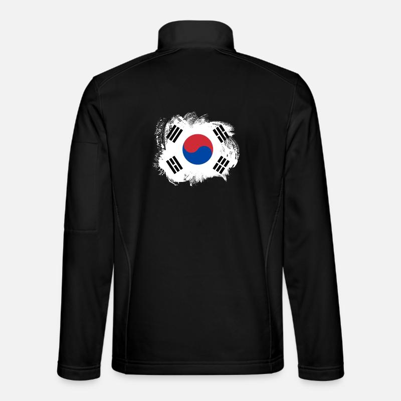 SouthKorea Flag - Unisex Softshell Jacket - black