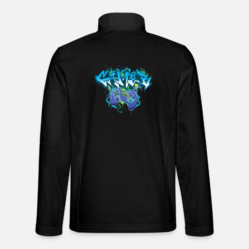 Gamer Gaming Graffiti - Unisex Softshell Jacket - black