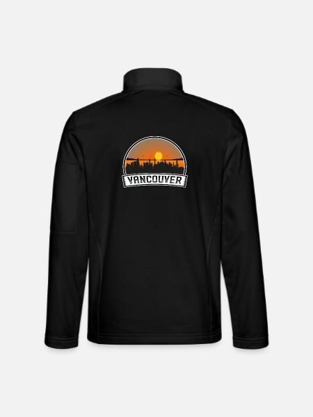 Vancouver Canada Skyline Vintage Sunset Travel Sou - Veste en tissu softshell Unisexe - noir - Dos