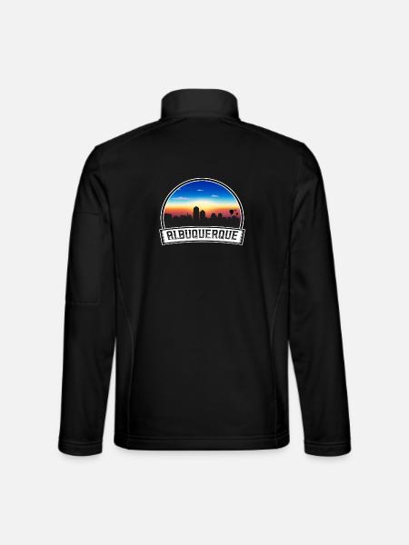 Albuquerque New Mexico USA Skyline Vintage Sonnenuntergang - Unisex Softshelljacke - Schwarz - Hinten