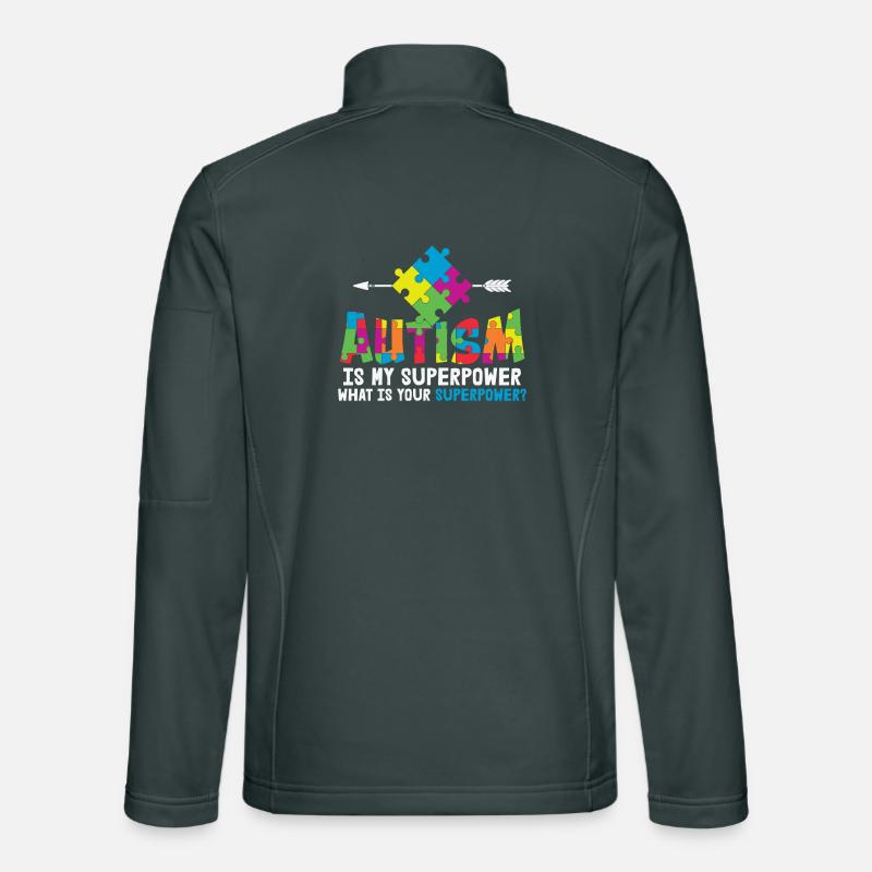L’autisme est ma superpuissance sensibilisation à l’autisme Veste en tissu softshell Unisexe