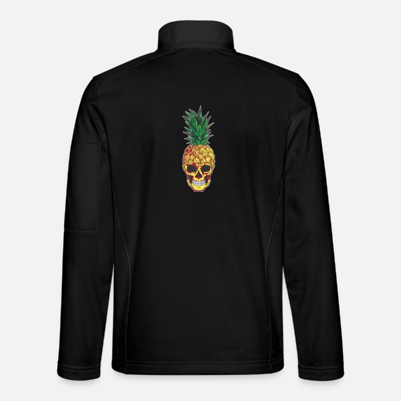 Ananas Crâne Aloha Plages Hawaïenne - Veste en tissu softshell Unisexe - noir
