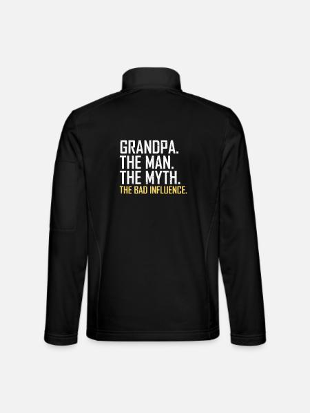 Grandpa Man Myth The Bad Influence - Unisex Softshell Jacket - black - Back