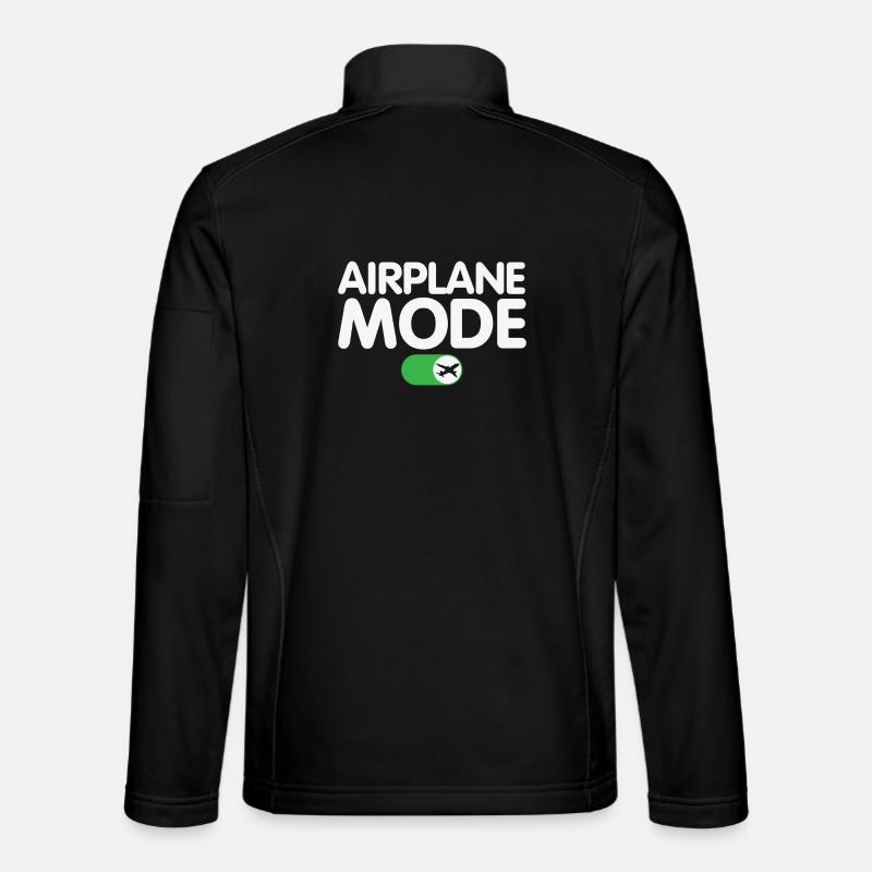 Flugzeugmodus auf lustigem Pilotendesign - Unisex Softshelljacke - Schwarz