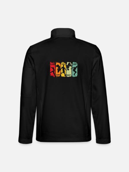 Parkour Free Running Climb Leap Run Vault Jump - Unisex Softshell Jacket - black - Back