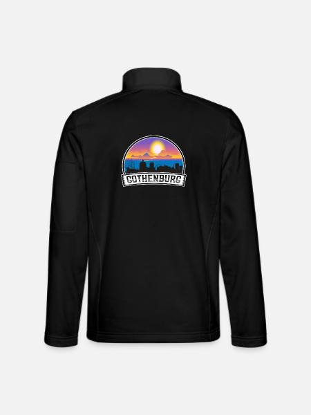 Göteborg Sweden Skyline Vintage Sunset Travel Så - Softshelljacka unisex - svart