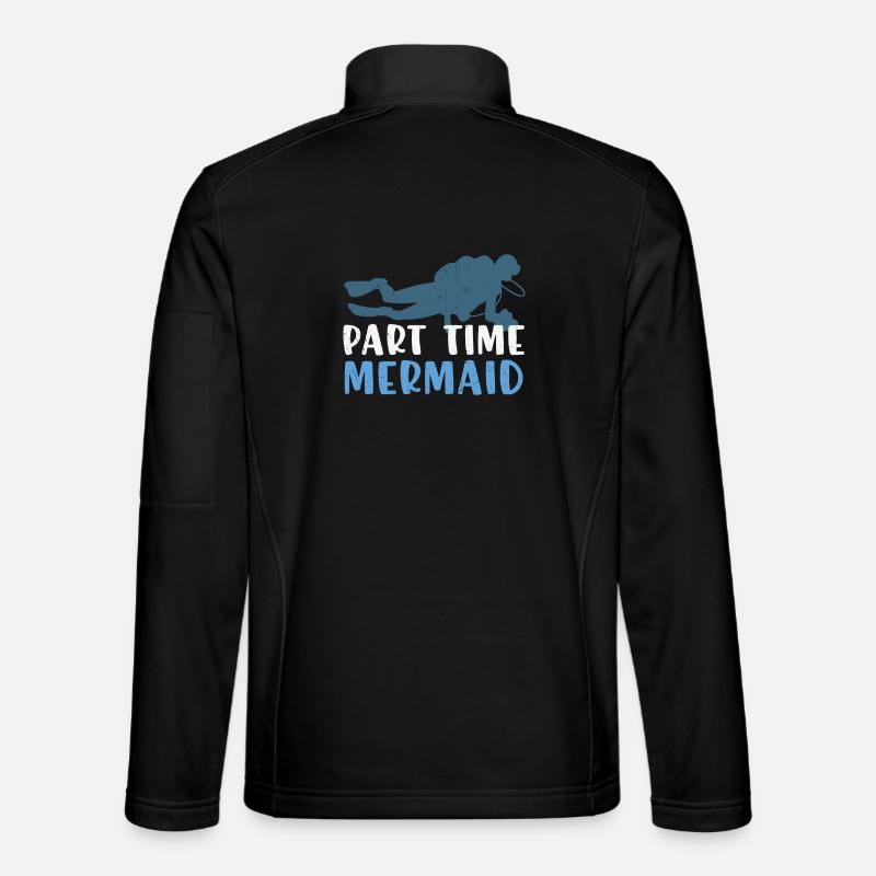 Tauchen Zitat Teilzeit Meerjungfrau - Unisex Softshelljacke - Schwarz