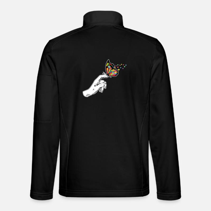 Butterfly Autism Awareness - Unisex Softshell Jacket - black