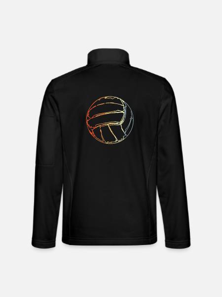 Vintage Volleyball Sketch - Unisex Softshell Jacket - black - Back