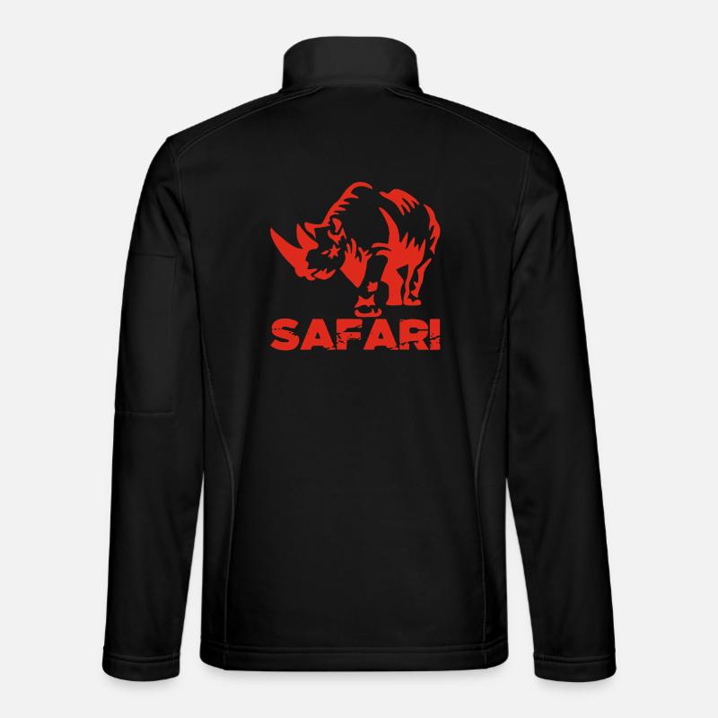 Safari et rhinocéros rouge Veste en tissu softshell Unisexe