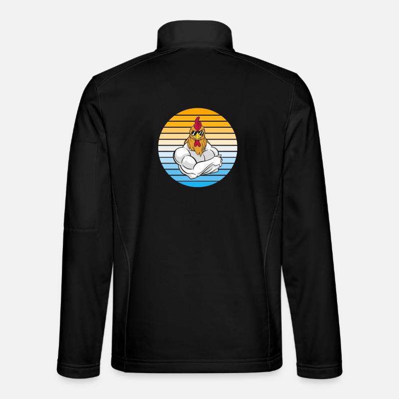 Chicken with cool sunglasses - Unisex Softshell Jacket - black