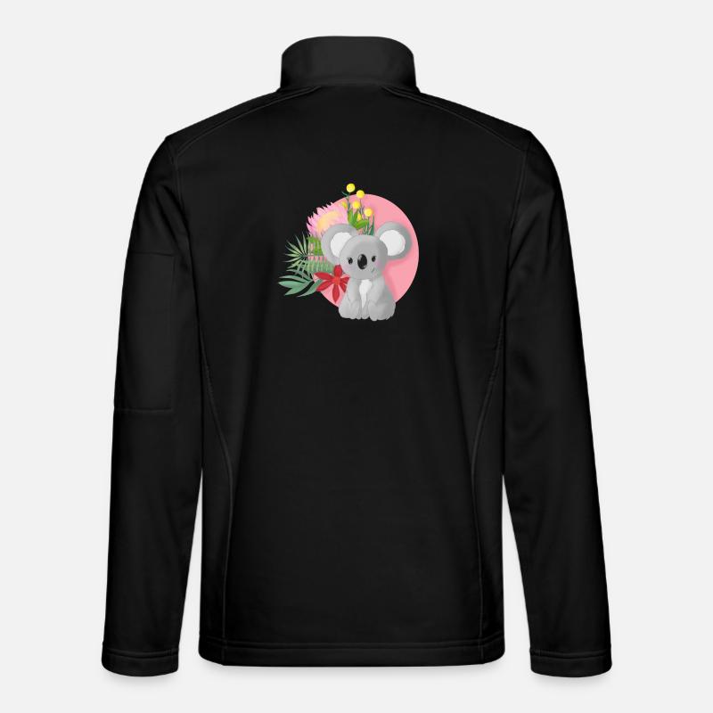 Süßer Koala mit Blumenkranz - Unisex Softshelljacke - Schwarz
