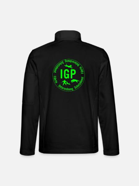 IGP Hundesport - rund, gruen - Unisex Softshelljacke - Schwarz - Hinten