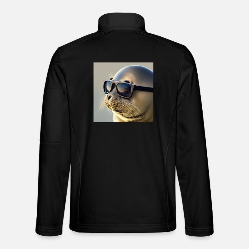 Seal with sunglasses - Unisex Softshell Jacket - black